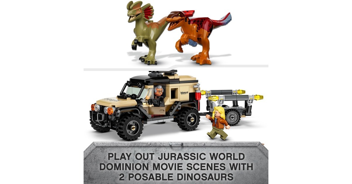 LEGO 76951 Jurassic World Pyroraptor & Dilophosaurus Transport, Konstruktionsspielzeug