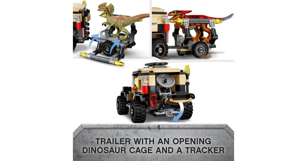 LEGO 76951 Jurassic World Pyroraptor & Dilophosaurus Transport, Konstruktionsspielzeug