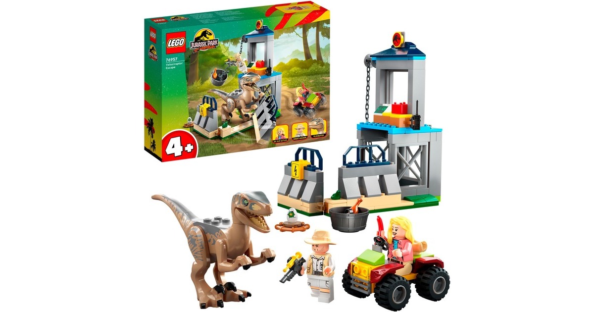 LEGO 76957 Jurassic World Flucht des Velociraptors, Konstruktionsspielzeug