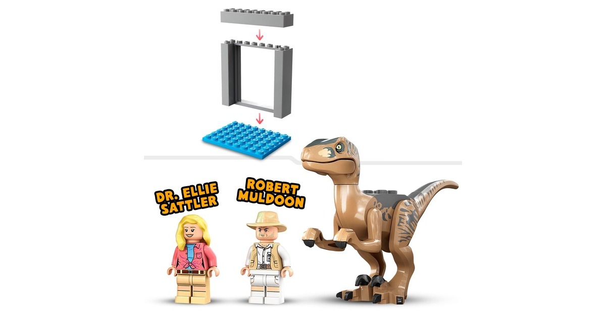 LEGO 76957 Jurassic World Flucht des Velociraptors, Konstruktionsspielzeug