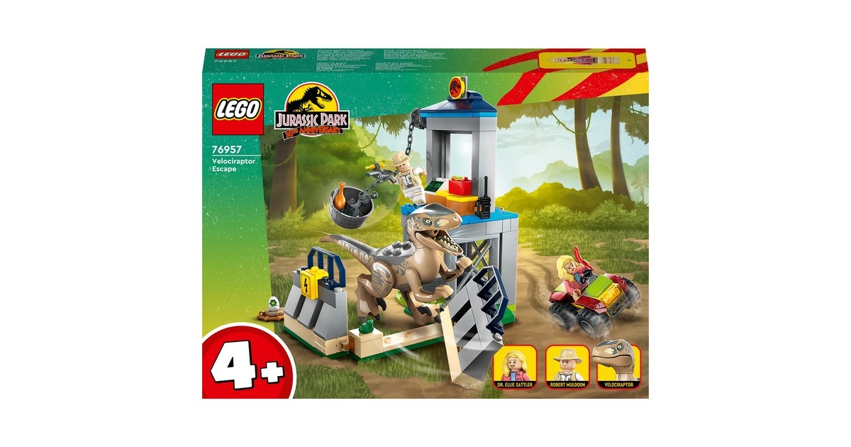 LEGO 76957 Jurassic World Flucht des Velociraptors, Konstruktionsspielzeug