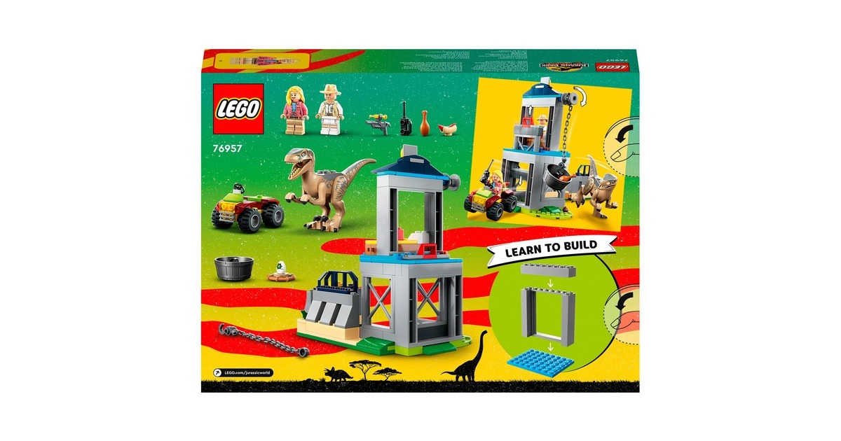 LEGO 76957 Jurassic World Flucht des Velociraptors, Konstruktionsspielzeug
