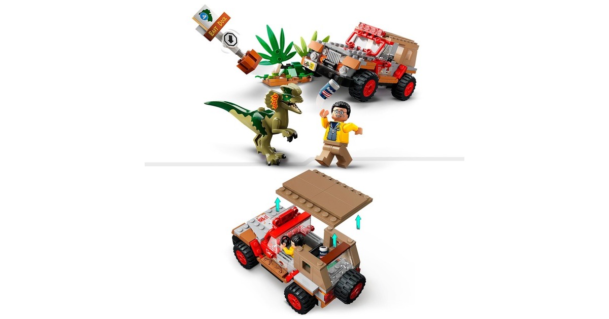 LEGO 76958 Jurassic World Hinterhalt des Dilophosaurus, Konstruktionsspielzeug