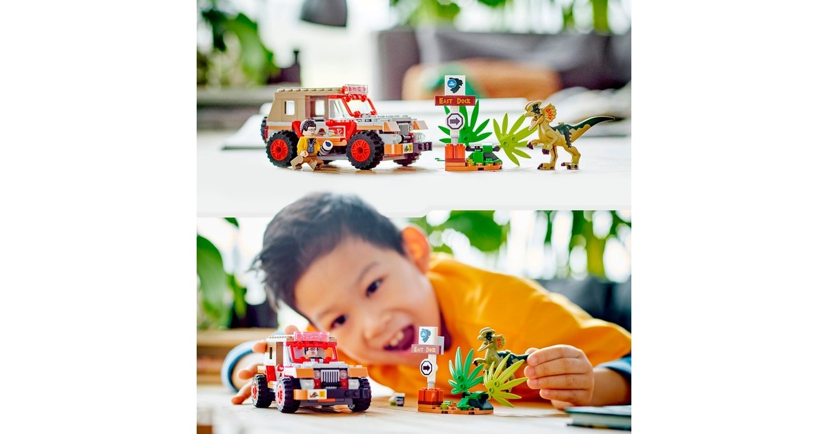 LEGO 76958 Jurassic World Hinterhalt des Dilophosaurus, Konstruktionsspielzeug