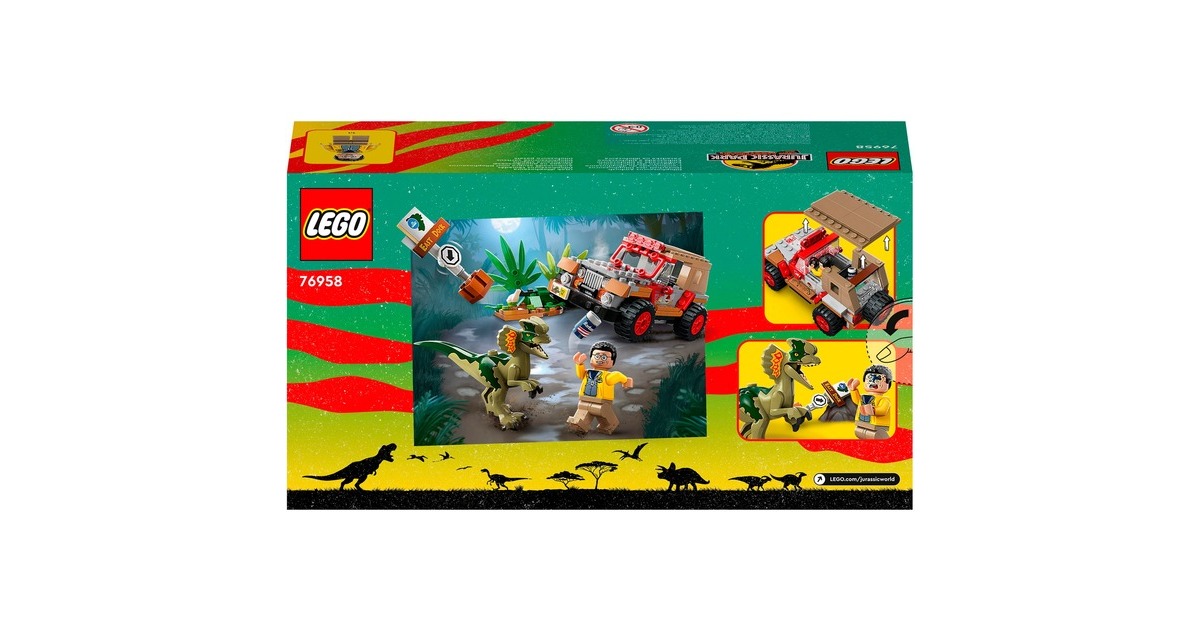 LEGO 76958 Jurassic World Hinterhalt des Dilophosaurus, Konstruktionsspielzeug