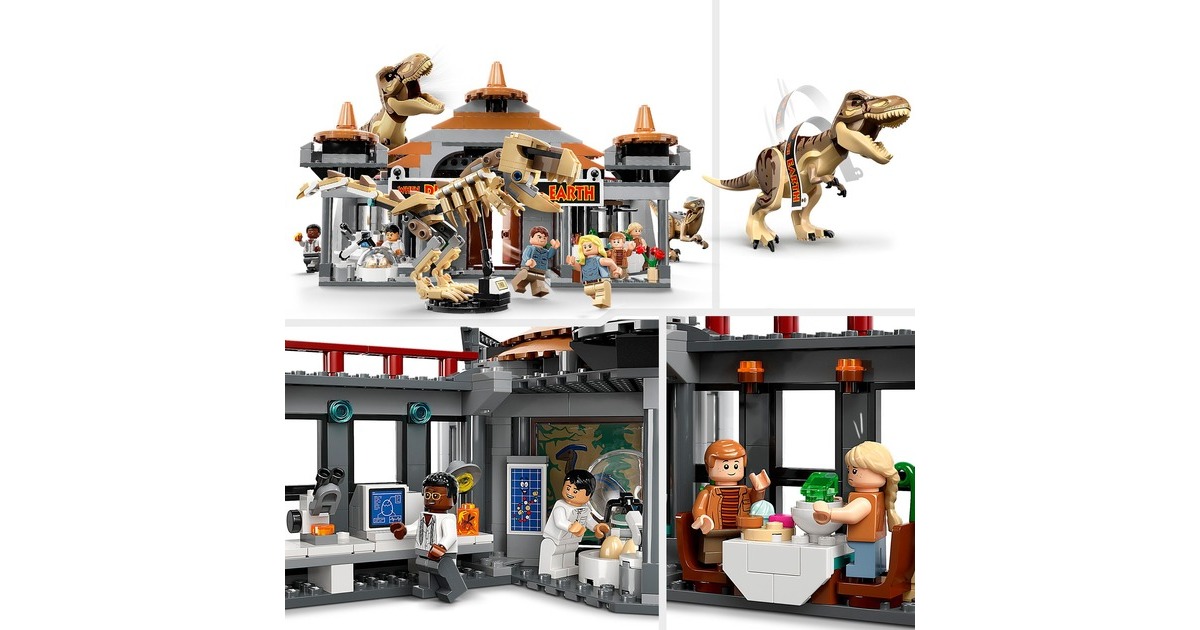LEGO 76961 Jurassic World Angriff des T. rex und des Raptors auf das Besucherzentrum, Konstruktionsspielzeug