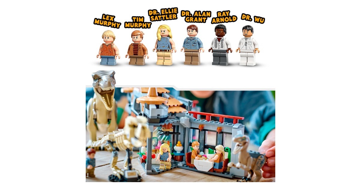 LEGO 76961 Jurassic World Angriff des T. rex und des Raptors auf das Besucherzentrum, Konstruktionsspielzeug