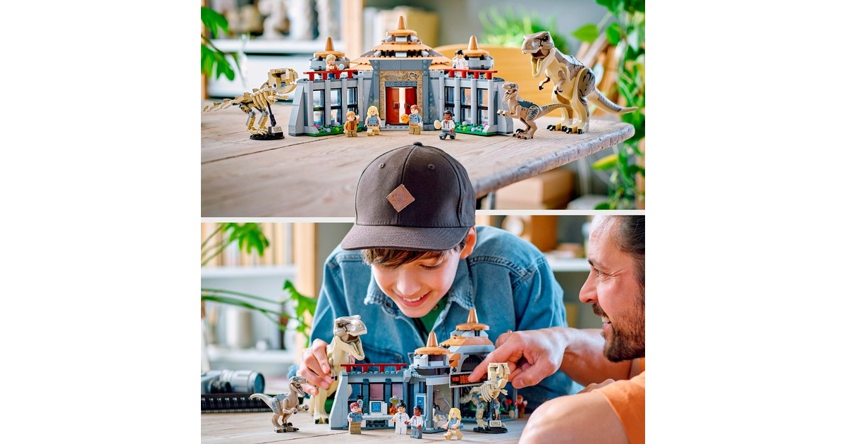 LEGO 76961 Jurassic World Angriff des T. rex und des Raptors auf das Besucherzentrum, Konstruktionsspielzeug