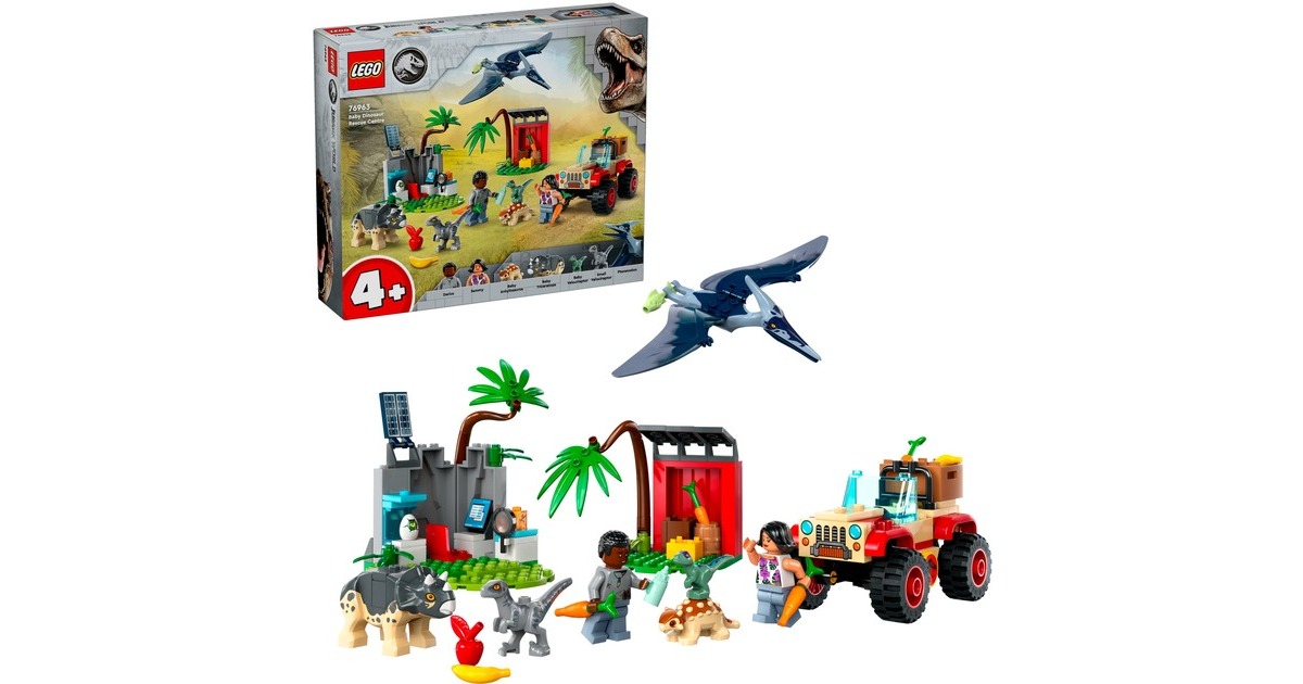 LEGO 76963 Jurassic World Rettungszentrum für Baby-Dinos, Konstruktionsspielzeug
