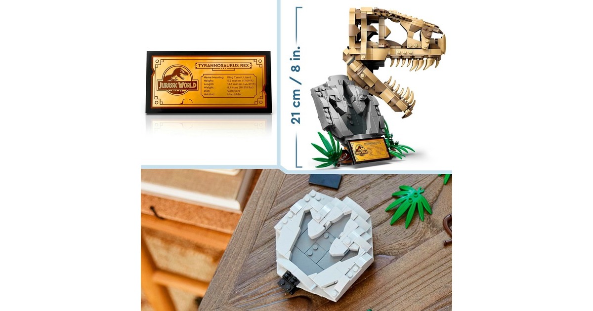 LEGO 76964 Jurassic World Dinosaurier-Fossilien: T.-Rex-Kopf, Konstruktionsspielzeug