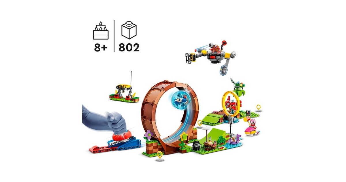 LEGO 76994 Sonic the Hedgehog Sonics Looping-Challenge in der Green Hill Zone, Konstruktionsspielzeug