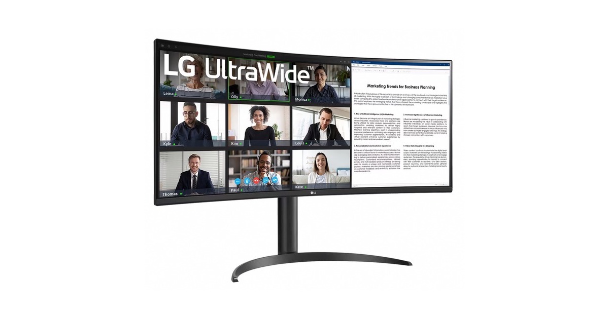 LG 34WR55QC-B, LED-Monitor(86.4 cm (34 Zoll), schwarz, QHD, VA, Curved, AMD Free-Sync, USB-C, 100Hz Panel)