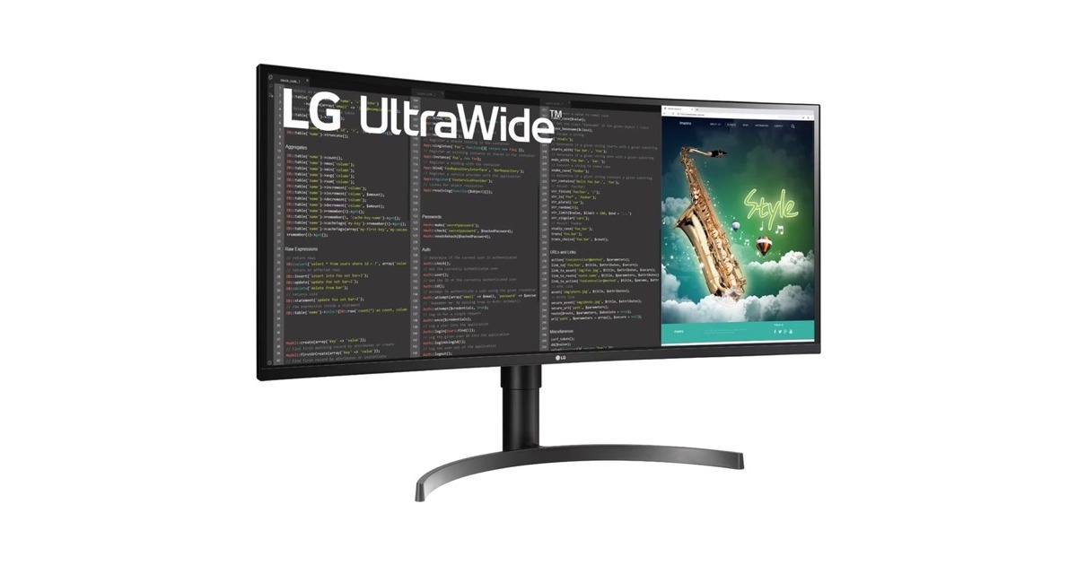 LG 35WN75CP-B, LED-Monitor(88.9 cm (35 Zoll), schwarz/silber, UWQHD, IPS, HDMI, DisplayPort, USB-C, Curved, 100Hz Panel)