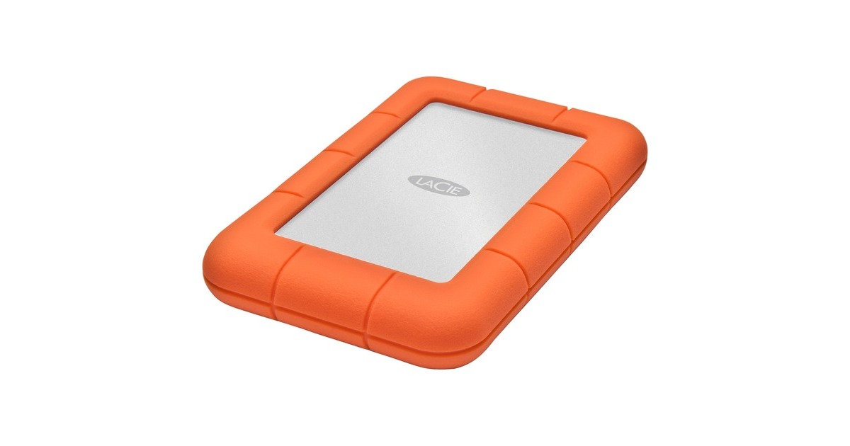 LaCie Rugged Mini 1 TB, Externe Festplatte(silber/orange, Micro-USB-B 3.2 Gen 1 (5 Gbit/s))