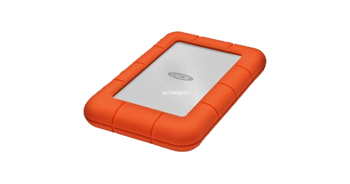 LaCie Rugged Mini 2 TB, Externe Festplatte(silber/orange, Micro-USB-B 3.2 Gen 1 (5 Gbit/s))