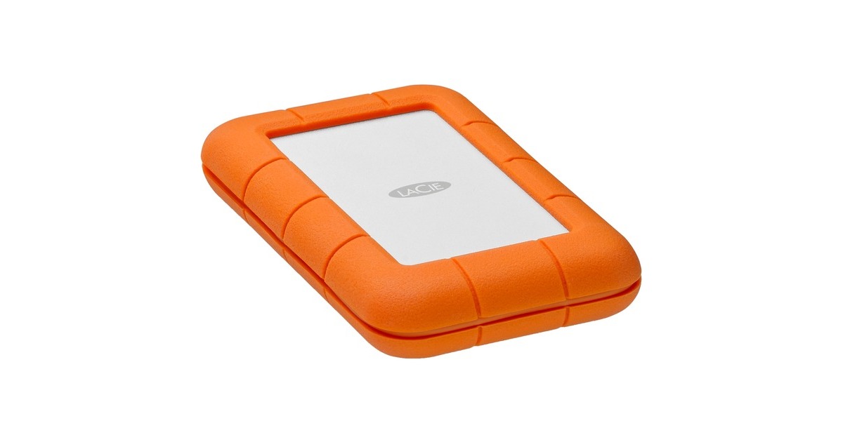 LaCie Rugged Secure 2 TB, Externe Festplatte(weiß/orange, USB-C 3.2 Gen 1 (5 Gbit/s))