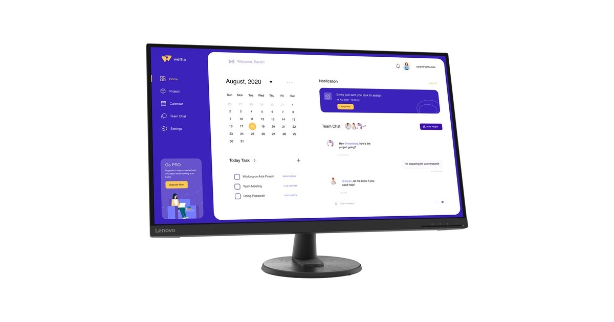 Lenovo D32u-40, LED-Monitor(80 cm (31.5 Zoll), schwarz, UltraHD/4K, VA, HDMI, DisplayPort)