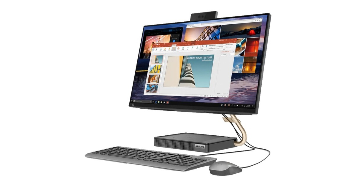 Lenovo IdeaCentre AiO 5 24ALC6 (F0G20043GE), PC-System(grau, Windows 11 Home 64-Bit)