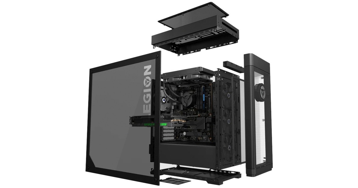 Lenovo Legion T7 34IAZ7 (90S2003GGE), Gaming-PC(schwarz/transparent, Windows 11 Home 64-Bit)