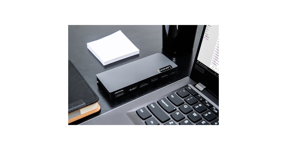 Lenovo Powered USB-C Travel Hub, Dockingstation(schwarz, USB, HDMI, VGA, RJ-45)