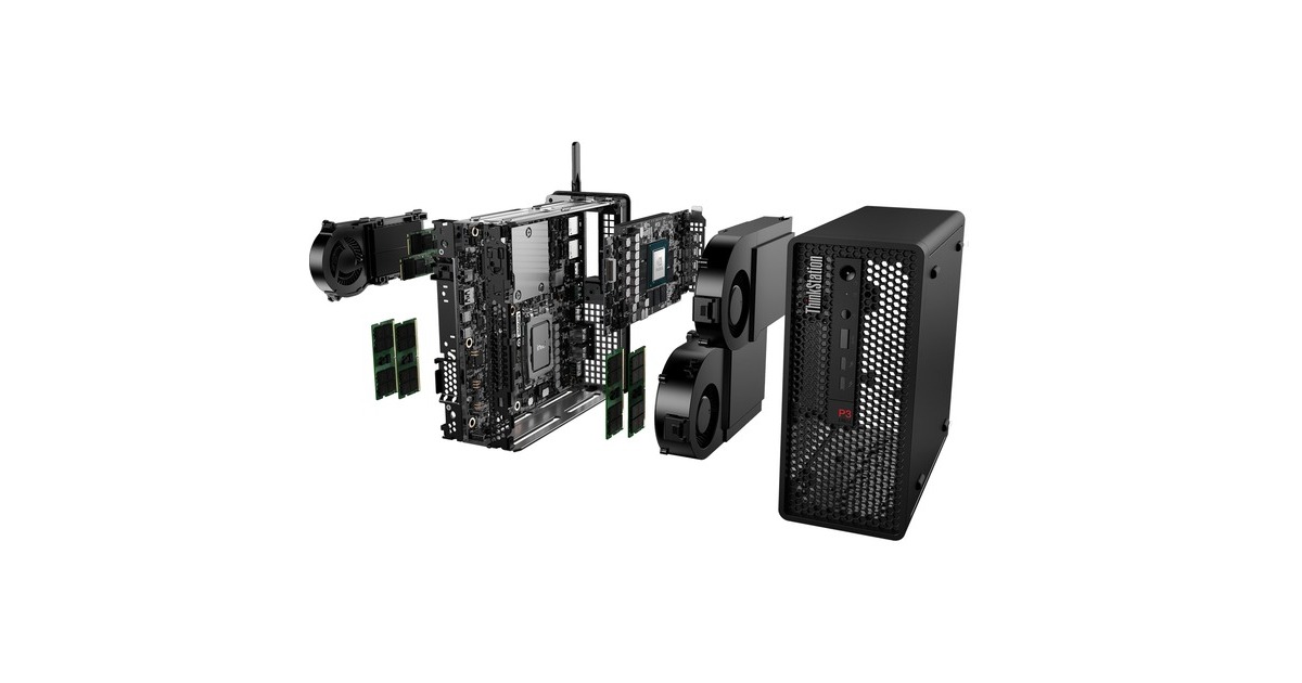 Lenovo ThinkStation P3 Ultra (30HA001AGE), PC-System(schwarz, Windows 11 Pro 64-Bit)