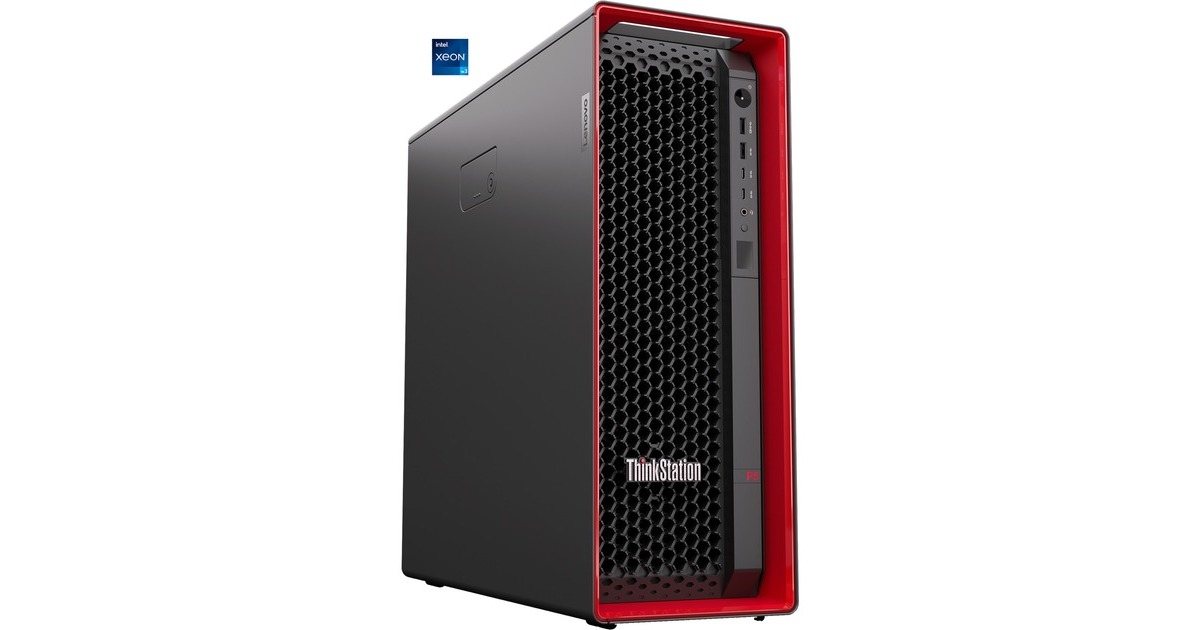 Lenovo ThinkStation P5 (30GA000SGE), PC-System(schwarz/rot, Windows 11 Pro for Workstations 64-Bit)