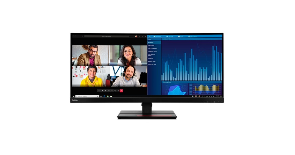 Lenovo ThinkVision P34w-20, LED-Monitor(86 cm (34 Zoll), schwarz, WQHD, HDMI, USB-C, IPS)