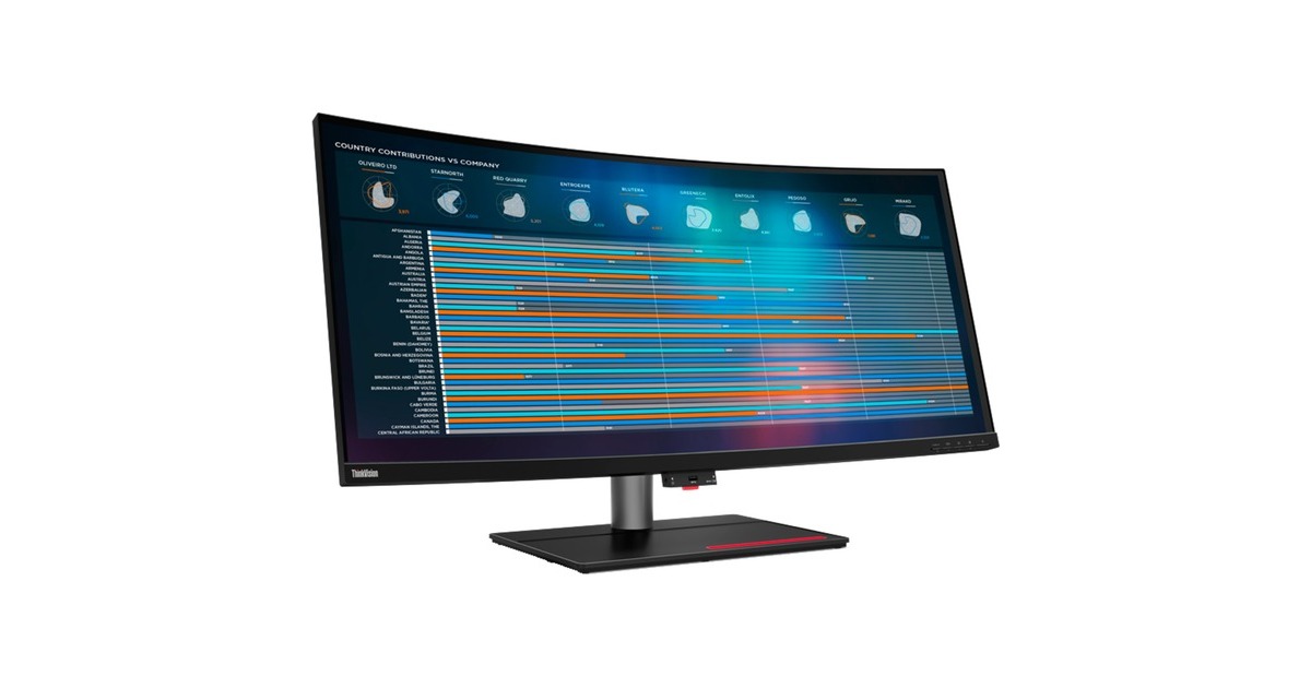 Lenovo ThinkVision P40w-20, LED-Monitor(101 cm (40 Zoll), schwarz, WUHD, Thunderbolt, USB-C)