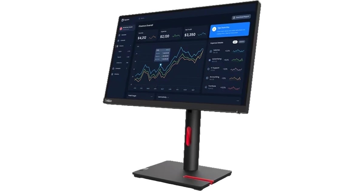 Lenovo ThinkVision T22i-30, LED-Monitor(54.5 cm (21.5 Zoll), schwarz, Full HD, IPS, HDMI, DisplayPort, VGA, Pivot, Outlet)