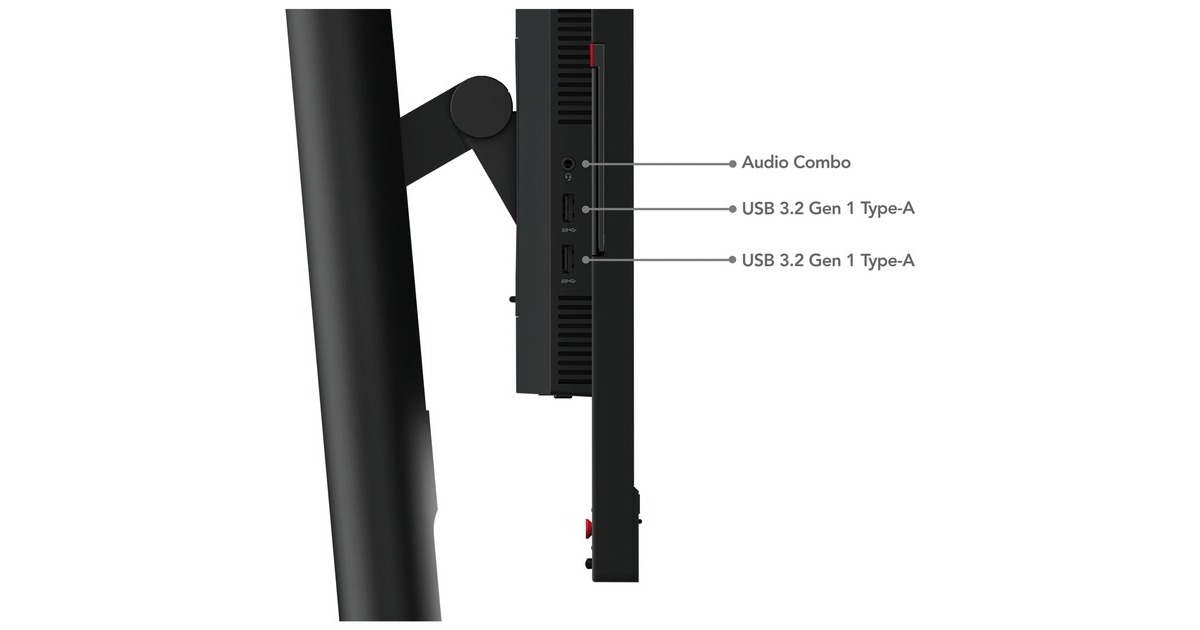 Lenovo ThinkVision T24mv-30, LED-Monitor(60.45 cm (23.8 Zoll), schwarz, Full HD, IPS, HDMI, DisplayPort, USB-C, Pivot, Webcam)