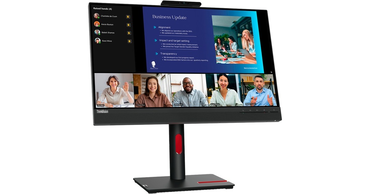 Lenovo ThinkVision T24v-30, LED-Monitor(60.5 cm (23.8 Zoll), schwarz, Full HD, IPS, HDMI, DisplayPort, VGA, Pivot, Webcam) Lenovo ThinkVision T24v-30, LED-Monitor(60.5 cm (23.8 Zoll), schwarz, Full HD, IPS, HDMI, DisplayPort, VGA, Pivot, Webcam)