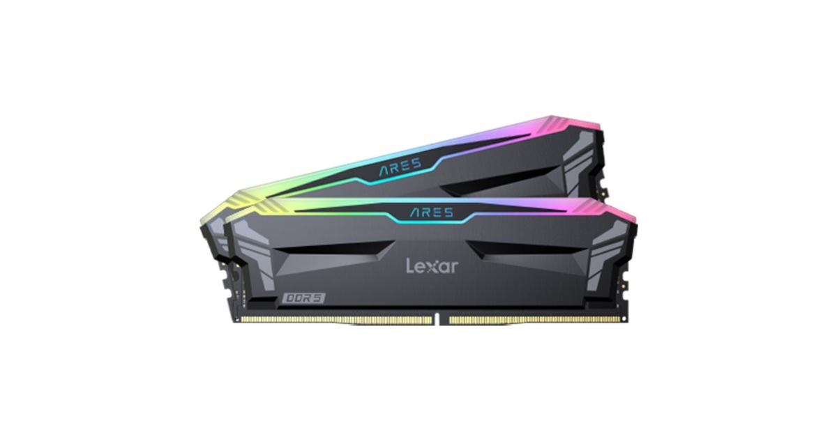Lexar DIMM 32 GB DDR5-6000 (2x 16 GB) Dual-Kit, Arbeitsspeicher(schwarz, LD5FU016G-R6000GDGA, ARES RGB, INTEL XMP)