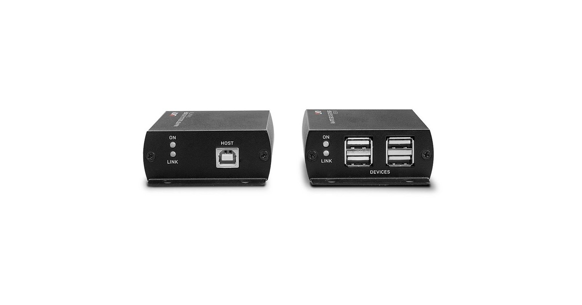 Lindy 140m 4 Port USB 2.0 Cat.6 Extender, USB-Extender(schwarz, USB 2.0 Cat.6)