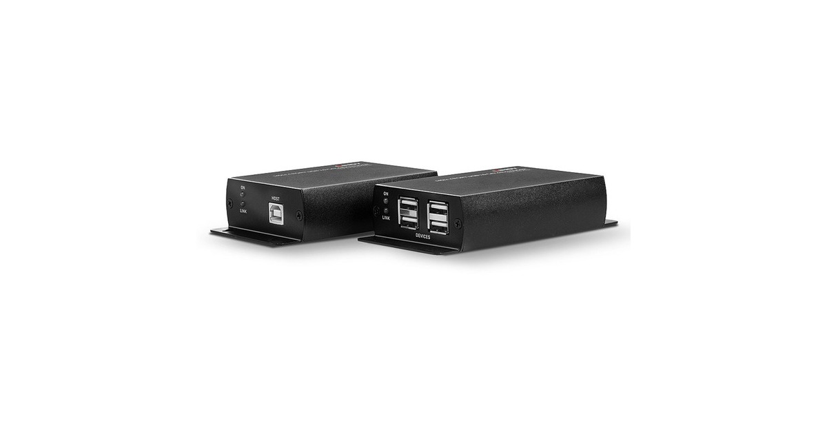 Lindy 140m 4 Port USB 2.0 Cat.6 Extender, USB-Extender(schwarz, USB 2.0 Cat.6)