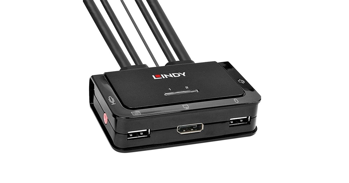 Lindy 2 Port DisplayPort 1.2, USB 2.0 & Audio Cable KVM Switch, KVM-Switch(schwarz) Lindy 2 Port DisplayPort 1.2, USB 2.0 & Audio Cable KVM Switch, KVM-Switch(schwarz)
