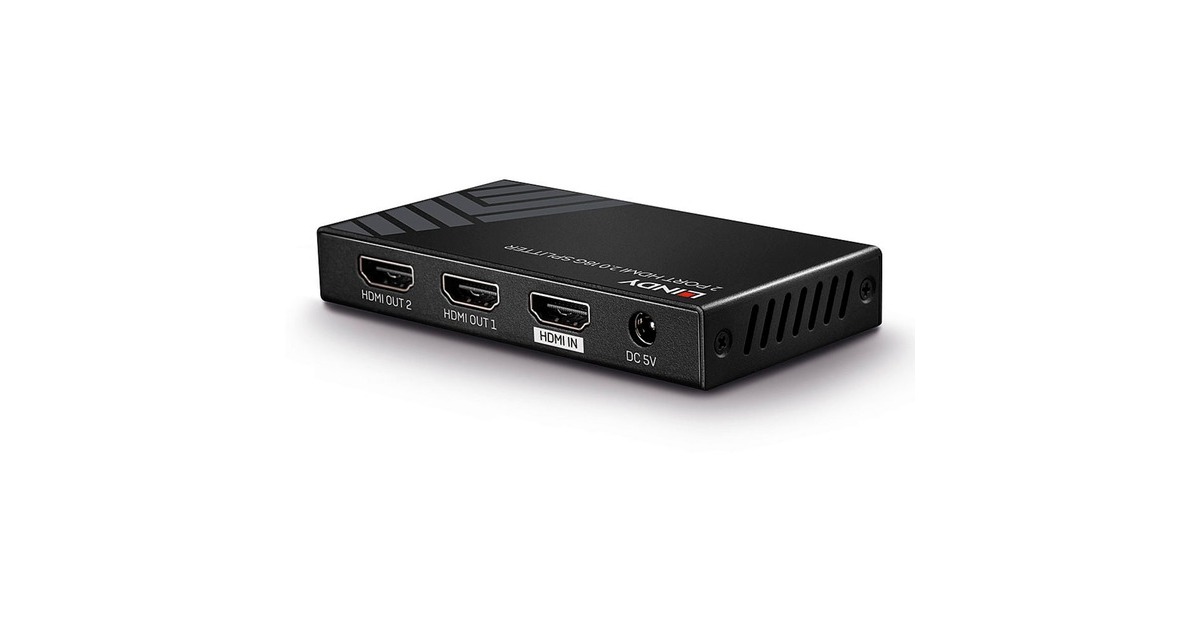 Lindy 2 Port HDMI Splitter 18G(schwarz, HDR HDCP 2.2)