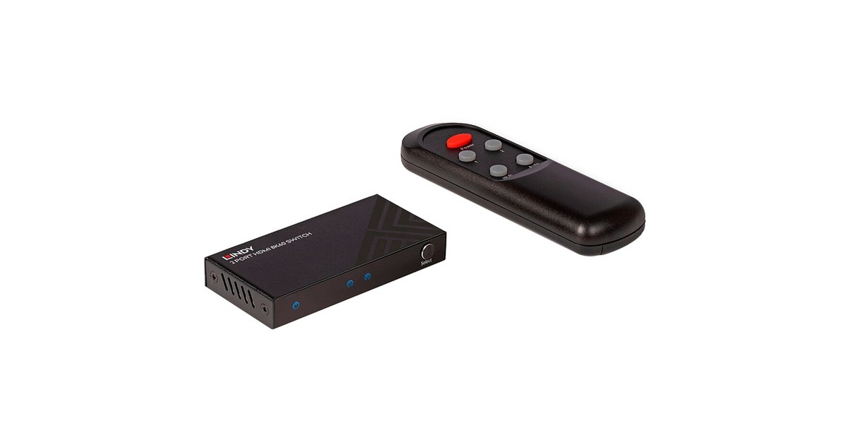 Lindy 2-Port HDMI Switch 2.1 8K60 HDR(schwarz)