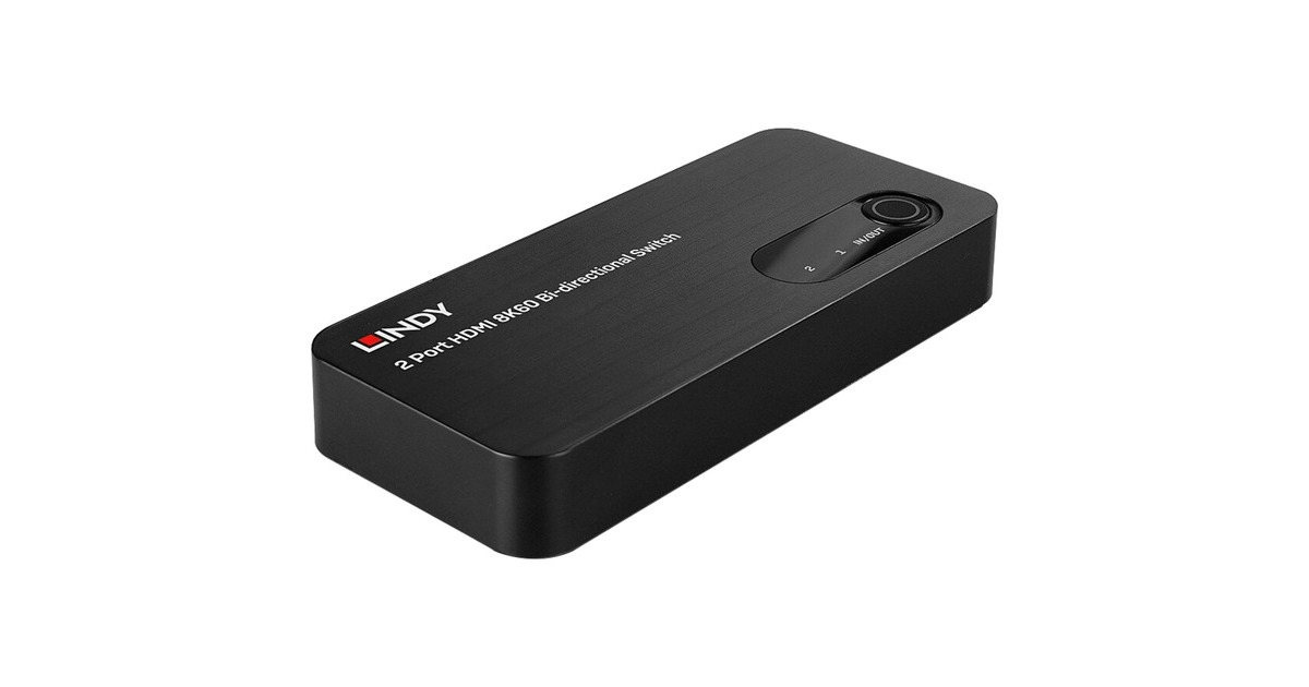Lindy 2-Port HDMI Switch 2.1 8K60 HDR(schwarz, bidirektional)