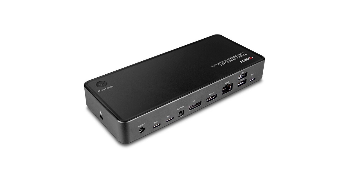 Lindy 2 Port Typ C MST KVM Docking, Dockingstation(schwarz)