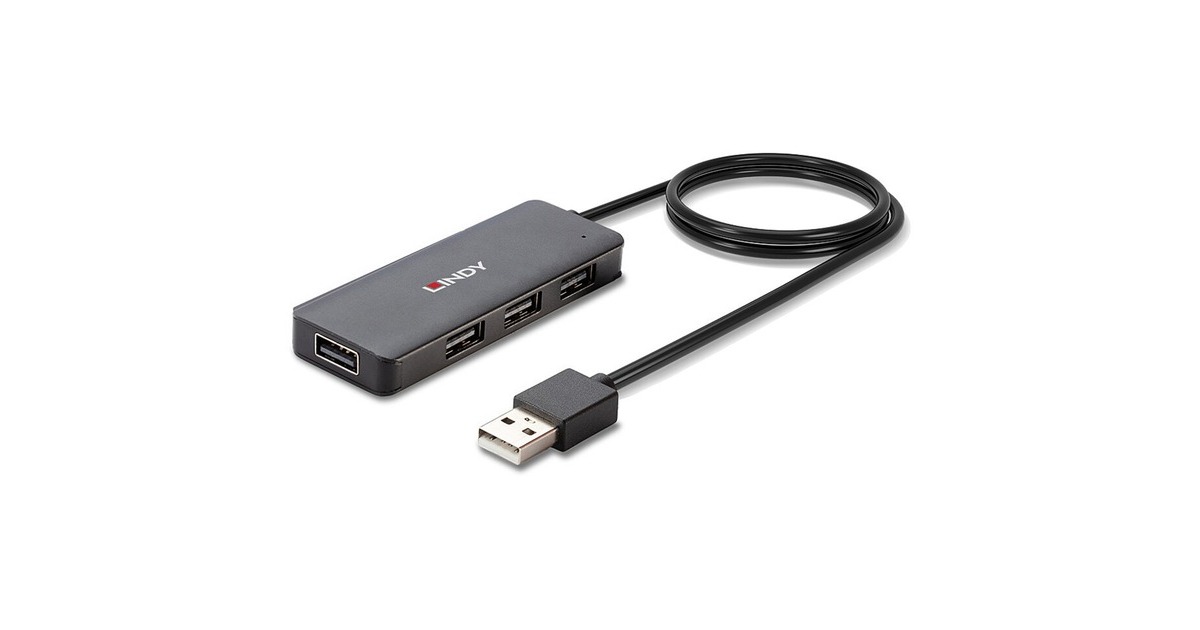 Lindy 4 Port USB 2.0 Hub, USB-Hub