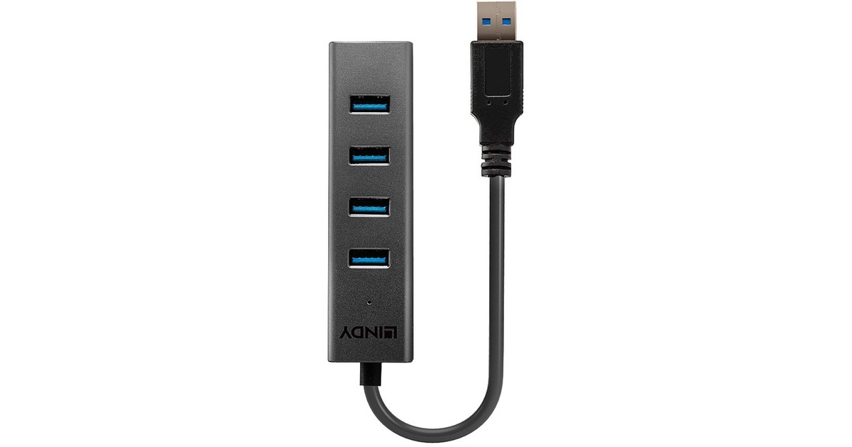 Lindy 4 Port USB 3.0 Hub, USB-Hub