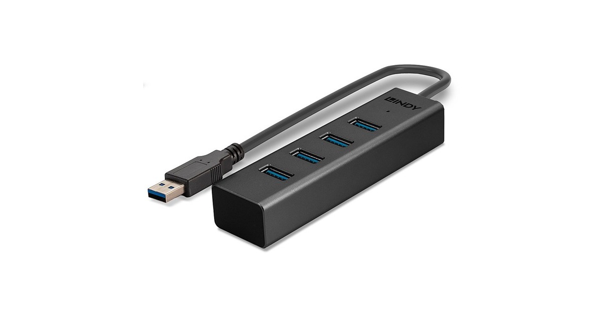 Lindy 4 Port USB 3.0 Hub, USB-Hub