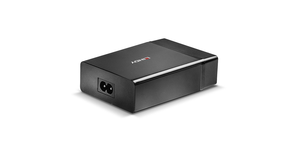 Lindy 4 Port USB Type C & A Smart Charger mit Power Delivery, 72W, Ladegerät(schwarz)