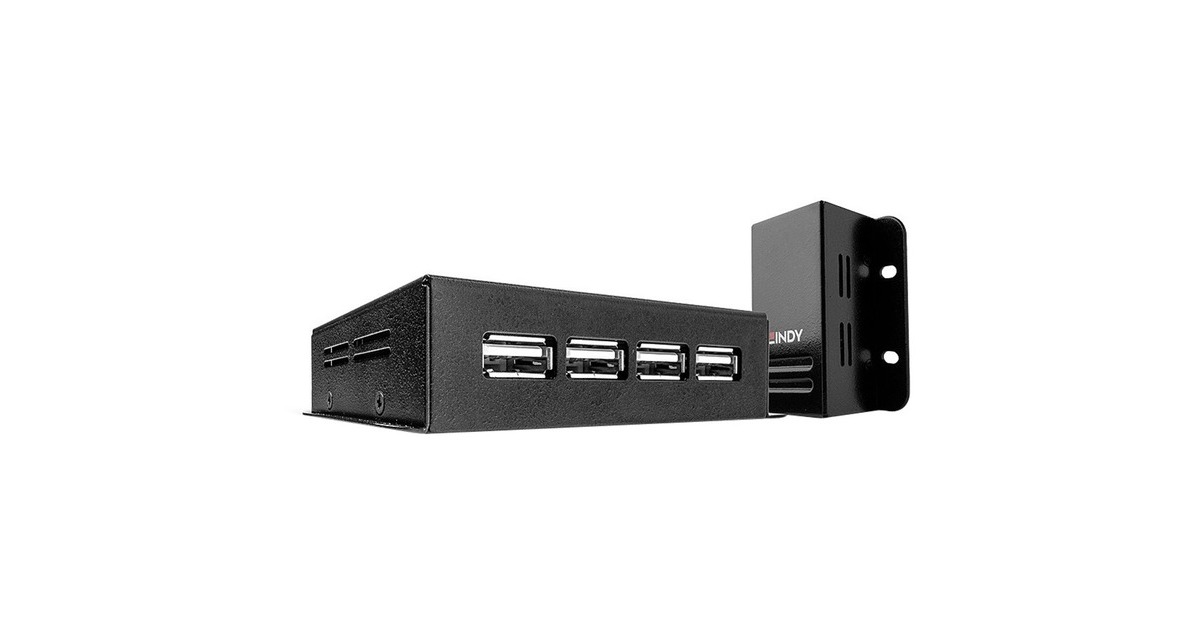 Lindy 50m 4 Port USB 2.0 Cat.6 Extender, USB-Extender(schwarz, USB 2.0 Cat.6)