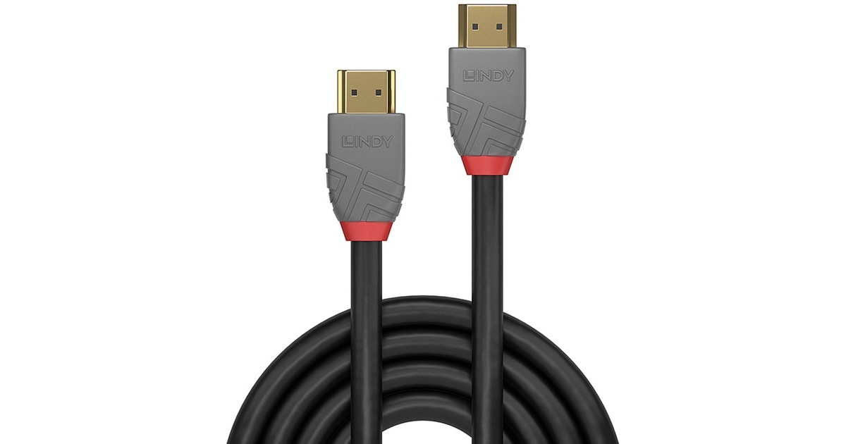 Lindy High Speed HDMI Kabel, Anthra Line(schwarz, 1 Meter)