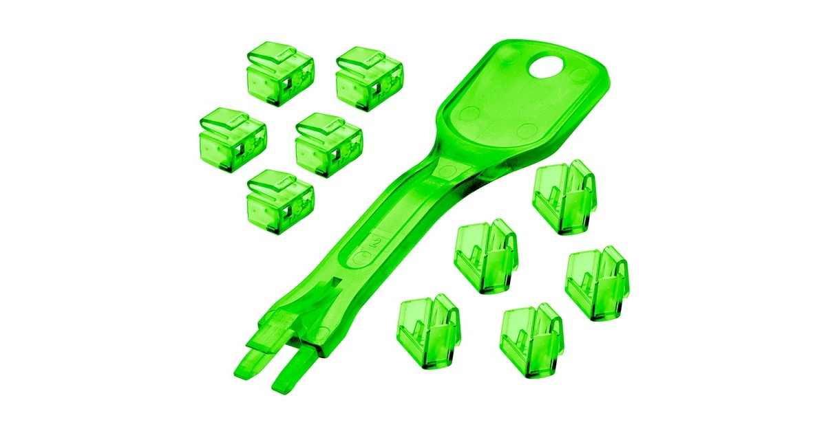 Lindy RJ45 Port Schloss 10x m Schlüssel, Einsteckschloss(grün)