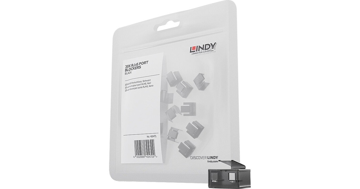 Lindy RJ45 Port Schloss 20x, Einsteckschloss(schwarz)