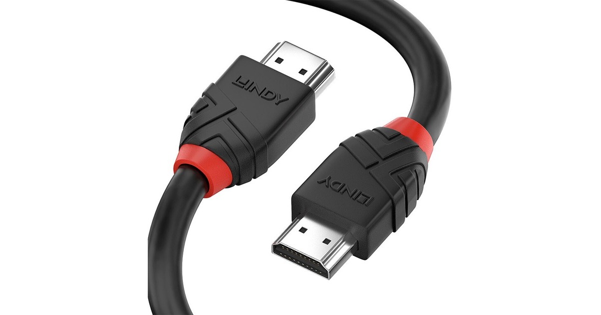 Lindy Standard HDMI Kabel 8K 60Hz, Black Line(schwarz, 0,5 Meter)