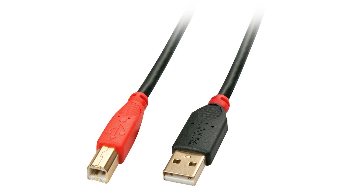 USB-B Stecker(schwarz, 10 Meter)