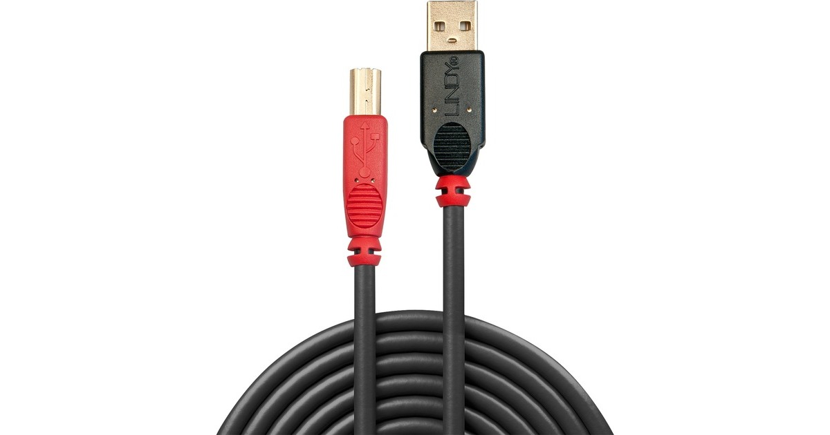 USB-B Stecker(schwarz, 15 Meter)